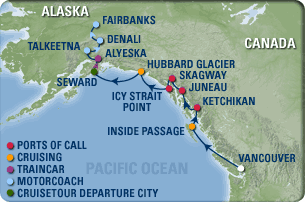Alaska Cruisetour Map