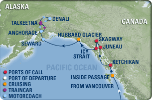 Alaska Cruisetour Map