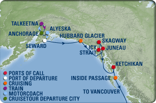 Alaska Cruisetour Map