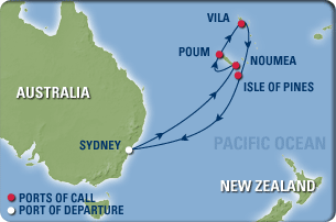 Australia/New Zealand Cruise Map