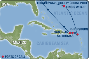 Caribbean Cruise Map