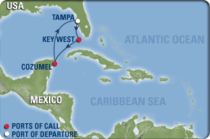 Western Caribbean Cruise Map