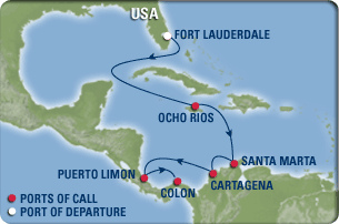 Southern Caribbean Cruise Map