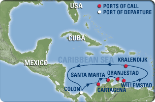 Southern Caribbean Cruise Map