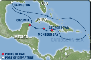 Western Caribbean Cruise Map