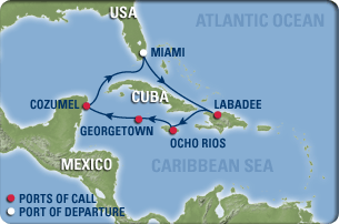 Western Caribbean Cruise Map