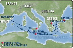 Mediterranean Cruise Map