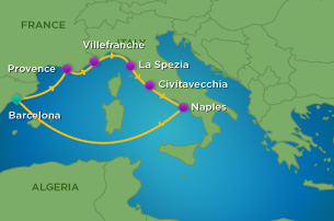 cruise italy spain france map royal caribbean itineraries itinerary mediterranean maps barcelona port trip international confirm subject notice change without