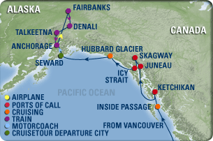 Alaska Cruisetour Map