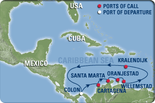 aruba cruise port map