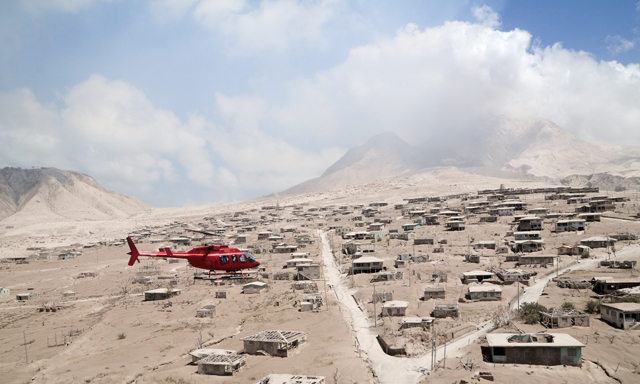 Helicopter to Montserrat Volcano